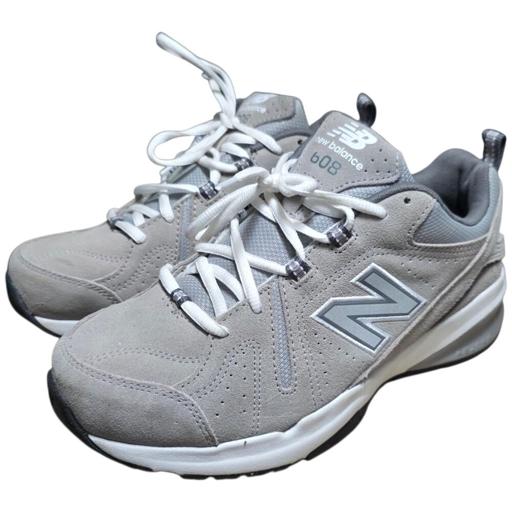 New Balance 608 V5 Men's 8.5 Gray Suede Cross Training Walking Sneakers MX608UG5